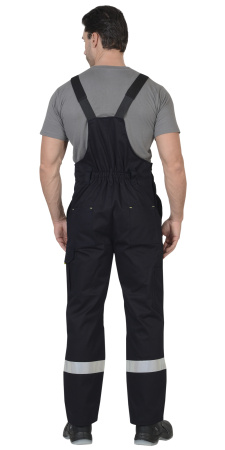 Костюм "БОСТОН": куртка, п/комб. синий с вас. и чер. отд. (узб.Саржа) пл. 320 г/кв.м (ЧЗ)