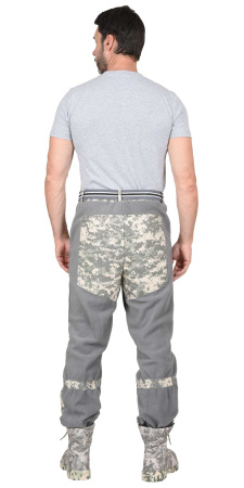 Костюм "ФИШЕР" летний, флисовый серый с отделкой КМФ Пустыня