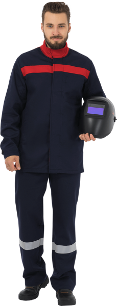 Костюм сварщика ГЕФЕСТ 2, т.синий-красный, куртка/брюки, Свартекс 350, КОС 079 Костюм сварщика ГЕФЕСТ 2, т.синий-красный, куртка/брюки, Свартекс 350, КОС 079